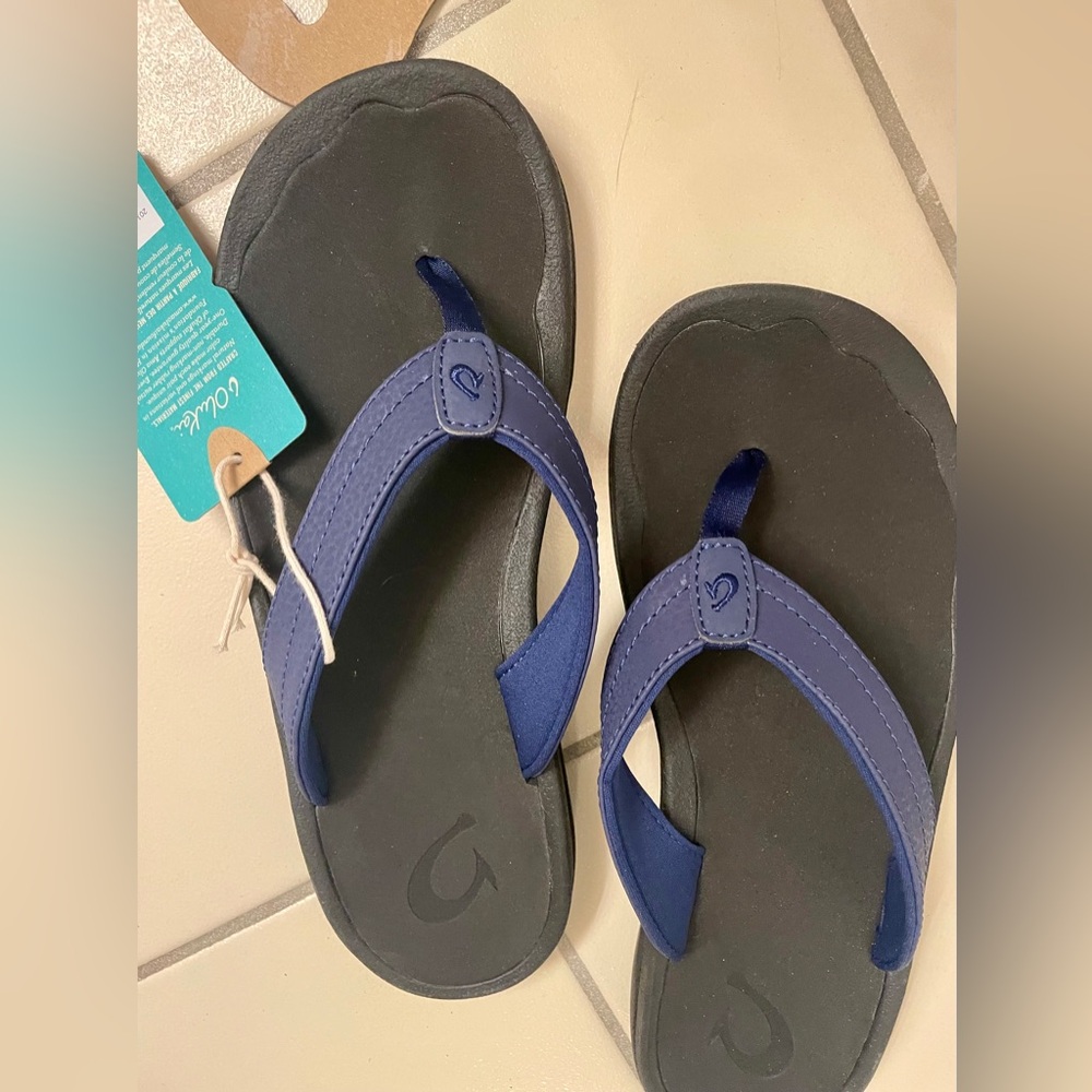 Olukai Ohana Pacifica/Black Women’s Size 9 Flip-Flops Sandals NWT